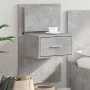 Mesita de noche de pared con luces LED gris hormigón de , Mesitas de noche - Ref: Foro24-848163, Precio: 57,57 €, Descuento: %
