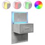 Mesita de noche de pared con luces LED gris hormigón de , Mesitas de noche - Ref: Foro24-848163, Precio: 58,46 €, Descuento: %