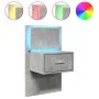 Wall-mounted bedside table with LED lights in concrete gray by , Nightstands - Ref: Foro24-848163, Price: 57,57 €, Discount: %