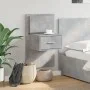 Wall-mounted bedside table with LED lights in concrete gray by , Nightstands - Ref: Foro24-848163, Price: 57,57 €, Discount: %