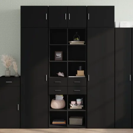 Aparador alto madera de ingeniería negro 70x42,5x185 cm de , Aparadores - Ref: Foro24-3281463, Precio: 148,89 €, Descuento: %