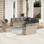 Set de sofás de jardín 11pzas con cojines ratán sintético beige en Conjuntos de jardín | Comprar online en Foru.es