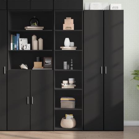 Aparador alto madera de ingeniería negro 45x41x185 cm de , Aparadores - Ref: Foro24-3281674, Precio: 103,89 €, Descuento: %