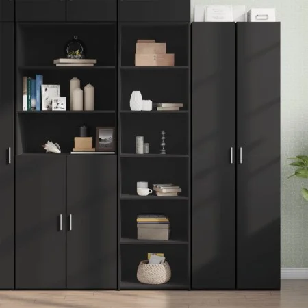 Aparador alto madera de ingeniería negro 50x41x185 cm de , Aparadores - Ref: Foro24-3281681, Precio: 106,48 €, Descuento: %