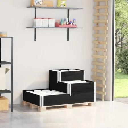 Arriate elevado de 3 niveles madera maciza pino negro 120x80 cm de , Maceteros y jardineras - Ref: Foro24-4010314, Precio: 90...