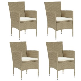 Sillas de jardín 4 unidades ratán sintético beige de vidaXL, Sillas de jardín - Ref: Foro24-310564, Precio: 243,00 €, Descuen...