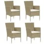 Sillas de jardín 4 unidades ratán sintético beige de vidaXL, Sillas de jardín - Ref: Foro24-310564, Precio: 249,15 €, Descuen...