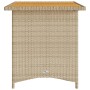 Mesa de jardín superficie de madera ratán PE beige 110x68x70 cm de , Mesas de jardín - Ref: Foro24-366357, Precio: 93,91 €, D...