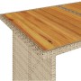 Mesa de jardín superficie de madera ratán PE beige 110x68x70 cm de , Mesas de jardín - Ref: Foro24-366357, Precio: 93,91 €, D...