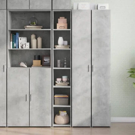 Aparador alto madera de ingeniería gris hormigón 30x41x185 cm de , Aparadores - Ref: Foro24-846414, Precio: 81,66 €, Descuent...