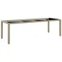 Mesa de jardín superficie de vidrio ratán sintético beige de vidaXL, Mesas de jardín - Ref: Foro24-310594, Precio: 181,81 €, ...