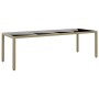 Mesa de jardín superficie de vidrio ratán sintético beige de vidaXL, Mesas de jardín - Ref: Foro24-310594, Precio: 184,44 €, ...