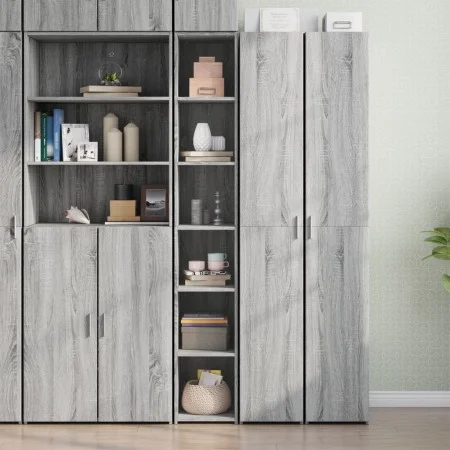 Aparador alto madera de ingeniería gris Sonoma 30x41x185 cm de , Aparadores - Ref: Foro24-846416, Precio: 84,07 €, Descuento: %