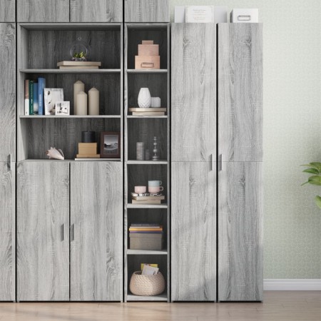 Aparador alto madera de ingeniería gris Sonoma 30x41x185 cm de , Aparadores - Ref: Foro24-846416, Precio: 85,26 €, Descuento: %