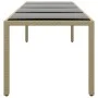 Mesa de jardín superficie de vidrio ratán sintético beige de vidaXL, Mesas de jardín - Ref: Foro24-310594, Precio: 181,81 €, ...