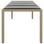 Mesa de jardín superficie de vidrio ratán sintético beige de vidaXL, Mesas de jardín - Ref: Foro24-310594, Precio: 184,44 €, ...
