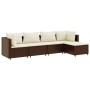 Set muebles de jardín 5 piezas y cojines ratán sintético marrón de , Conjuntos de jardín - Ref: Foro24-3308057, Precio: 312,2...