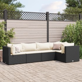 Set de muebles de jardín 5 pzas y cojines ratán sintético negro de , Conjuntos de jardín - Ref: Foro24-3308088, Precio: 432,0...