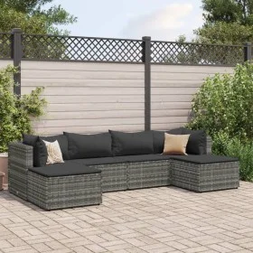 Set de muebles de jardín 6 pzas y cojines ratán sintético gris de , Conjuntos de jardín - Ref: Foro24-3308242, Precio: 363,08...