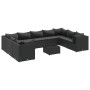 Set de muebles de jardín 10 pzas cojines ratán sintético negro de , Conjuntos de jardín - Ref: Foro24-3308275, Precio: 778,93...