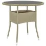 Mesa de jardín vidrio templado ratán sintético beige Ø80x75 cm de vidaXL, Mesas de jardín - Ref: Foro24-310607, Precio: 103,0...