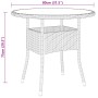 Mesa de jardín vidrio templado ratán sintético beige Ø80x75 cm de vidaXL, Mesas de jardín - Ref: Foro24-310607, Precio: 104,2...