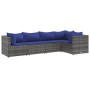 Set de muebles de jardín 5 pzas y cojines ratán sintético gris de , Conjuntos de jardín - Ref: Foro24-3308095, Precio: 341,53...