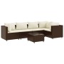 Set muebles de jardín 6 piezas y cojines ratán sintético marrón de , Conjuntos de jardín - Ref: Foro24-3308097, Precio: 485,5...