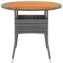 Mesa de jardín madera acacia y ratán sintético gris Ø80x75 cm de vidaXL, Mesas de jardín - Ref: Foro24-310609, Precio: 77,00 ...
