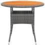 Mesa de jardín madera acacia y ratán sintético gris Ø80x75 cm de vidaXL, Mesas de jardín - Ref: Foro24-310609, Precio: 81,48 ...