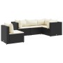 Set de muebles de jardín 5 pzas y cojines ratán sintético negro de , Conjuntos de jardín - Ref: Foro24-3308152, Precio: 432,0...