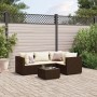 Set muebles de jardín 5 piezas y cojines ratán sintético marrón de , Conjuntos de jardín - Ref: Foro24-3308081, Precio: 353,4...