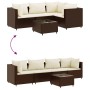Set muebles de jardín 5 piezas y cojines ratán sintético marrón de , Conjuntos de jardín - Ref: Foro24-3308081, Precio: 353,4...