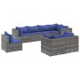 Set de muebles de jardín 8 pzas y cojines ratán sintético gris de , Conjuntos de jardín - Ref: Foro24-3308199, Precio: 563,22...