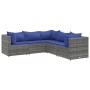 Set de muebles de jardín 5 pzas y cojines ratán sintético gris de , Conjuntos de jardín - Ref: Foro24-3308127, Precio: 341,53...