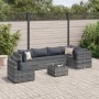Set de muebles de jardín 7 pzas y cojines ratán sintético gris de , Conjuntos de jardín - Ref: Foro24-3308178, Precio: 489,18...