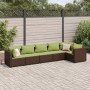 Set muebles de jardín 6 piezas y cojines ratán sintético marrón de , Conjuntos de jardín - Ref: Foro24-3308110, Precio: 472,0...