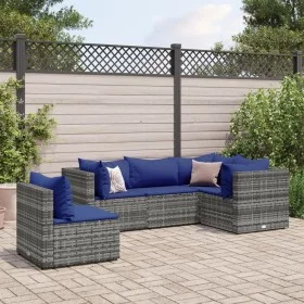 Set de muebles de jardín 5 pzas y cojines ratán sintético gris de , Conjuntos de jardín - Ref: Foro24-3308159, Precio: 337,20...