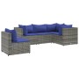 Set de muebles de jardín 5 pzas y cojines ratán sintético gris de , Conjuntos de jardín - Ref: Foro24-3308159, Precio: 341,53...