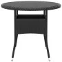 Mesa de jardín vidrio templado ratán sintético negro Ø80x75 cm de vidaXL, Mesas de jardín - Ref: Foro24-310604, Precio: 103,2...