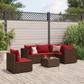 Set muebles de jardín 6 piezas y cojines ratán sintético marrón de , Conjuntos de jardín - Ref: Foro24-3308165, Precio: 409,1...