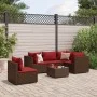 Set muebles de jardín 6 piezas y cojines ratán sintético marrón de , Conjuntos de jardín - Ref: Foro24-3308165, Precio: 409,1...