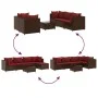 Set muebles de jardín 6 piezas y cojines ratán sintético marrón de , Conjuntos de jardín - Ref: Foro24-3308165, Precio: 409,1...