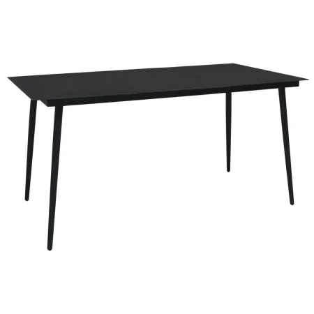 Mesa de comedor de jardín acero y vidrio negra 190x90x74 cm de vidaXL, Mesas de jardín - Ref: Foro24-312159, Precio: 226,97 €...
