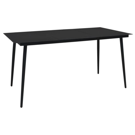 Mesa de comedor de jardín acero y vidrio negra 190x90x74 cm de vidaXL, Mesas de jardín - Ref: Foro24-312159, Precio: 235,56 €...