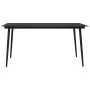 Mesa de comedor de jardín acero y vidrio negra 190x90x74 cm de vidaXL, Mesas de jardín - Ref: Foro24-312159, Precio: 226,97 €...