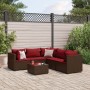 Set muebles de jardín 6 piezas y cojines ratán sintético marrón de , Conjuntos de jardín - Ref: Foro24-3308133, Precio: 414,8...