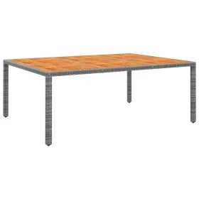 Gartentisch Akazienholz grau synthetisches Rattan 200x150x75 cm von vidaXL, Gartentische - Ref: Foro24-310591, Preis: 295,24 ...