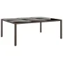 Mesa de jardín superficie de vidrio ratán marrón 200x150x75 cm de vidaXL, Mesas de jardín - Ref: Foro24-310589, Precio: 235,3...