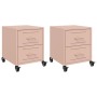 Mesitas de noche 2 unidades acero rosa 36x39x43,5 cm de , Mesitas de noche - Ref: Foro24-846629, Precio: 99,14 €, Descuento: %